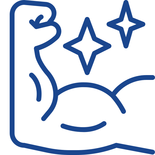 Icon of a Flexing arm with stars